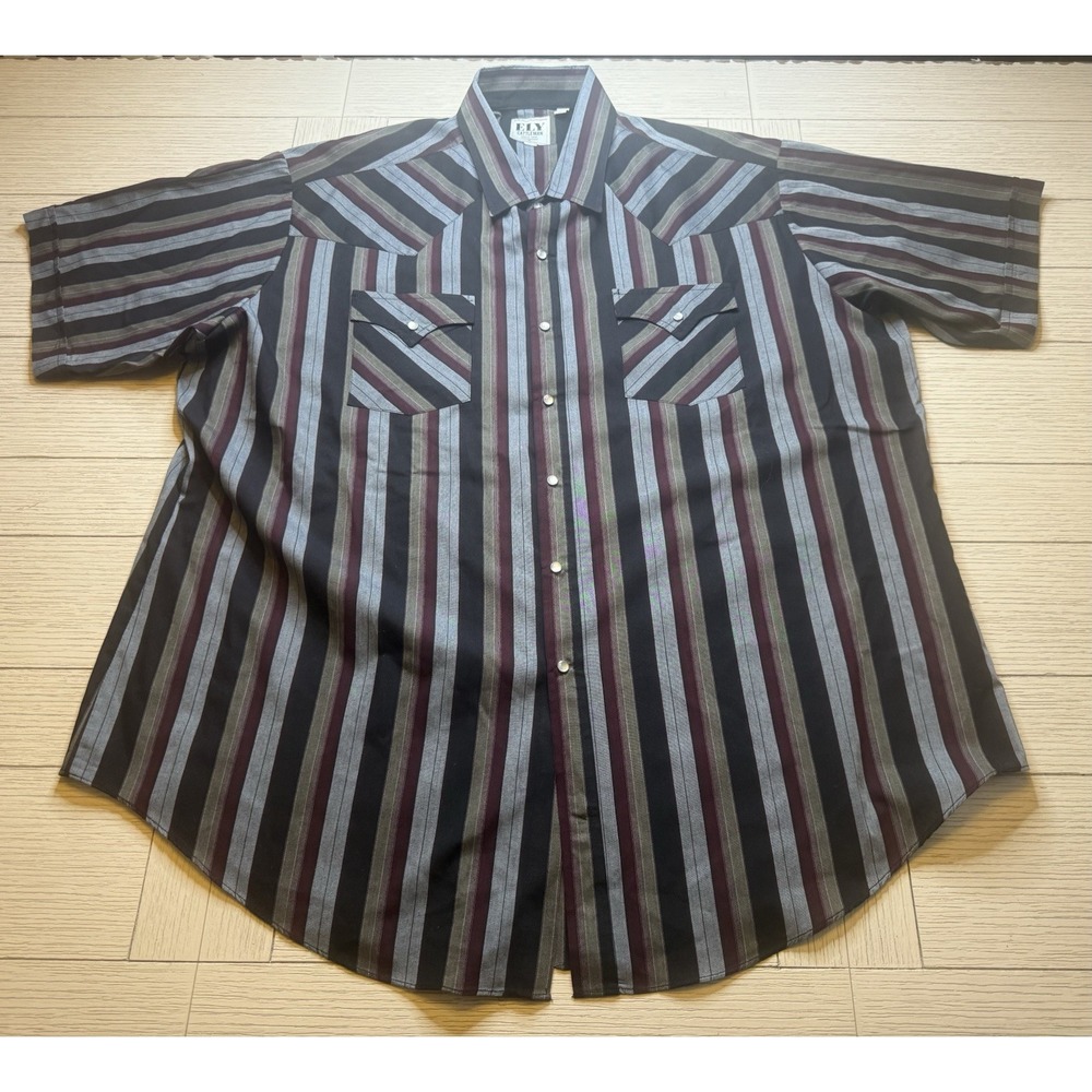 Ely Cattleman Men's Pearl Snap Western Cowboy Shirt Vintage‎ Striped Sz XXL